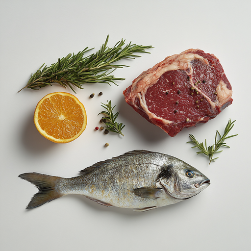 Buffet viandes et poissons